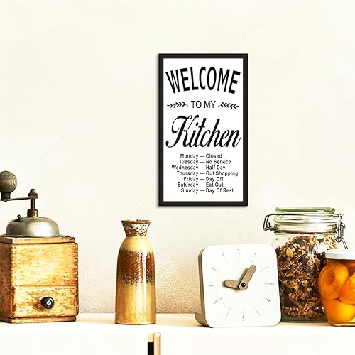 Miniatura 7 de Letrero de madera con texto en inglés "Welcome to My Cook", divertido letrero de madera para cocina, comedor, encimera, estantes, decoración de