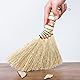 Hrlace Mini Reisstrohbesen Strohbesen Kleine Natürliche Besen mit Nylonfaden gewebter Handfeger Besenbürste Kehrbesen zum Kehren von Schmutz, Staub, 100% handgefertigt, 1Pcs Abschnitt 6, 42cm