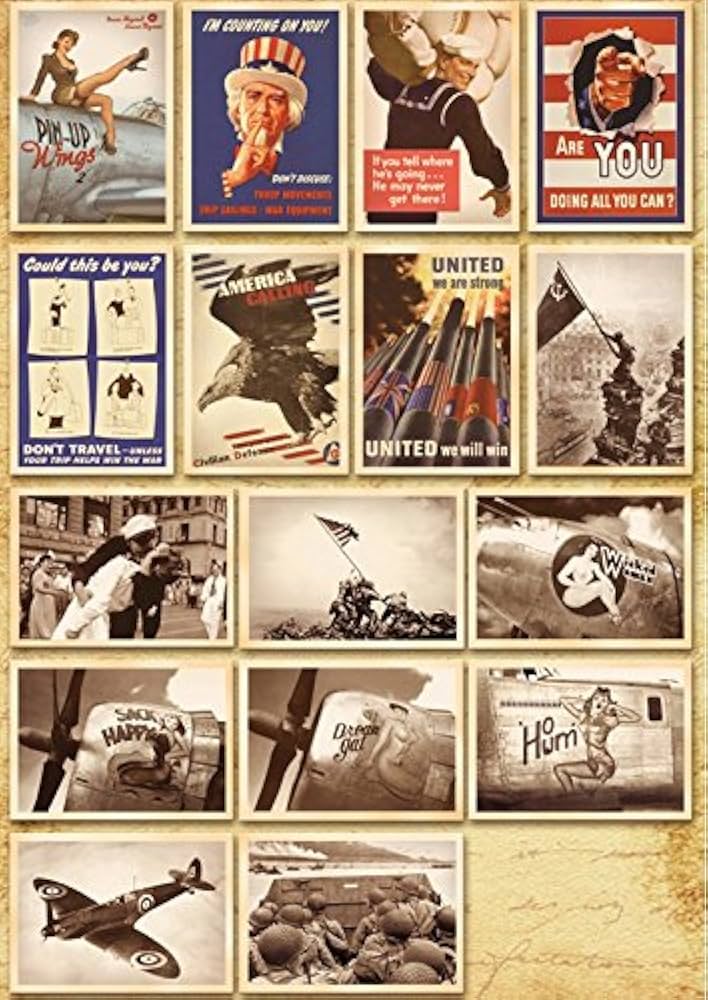 antique】40's ポストカード ミリタリー 第二次世界大戦 コミック