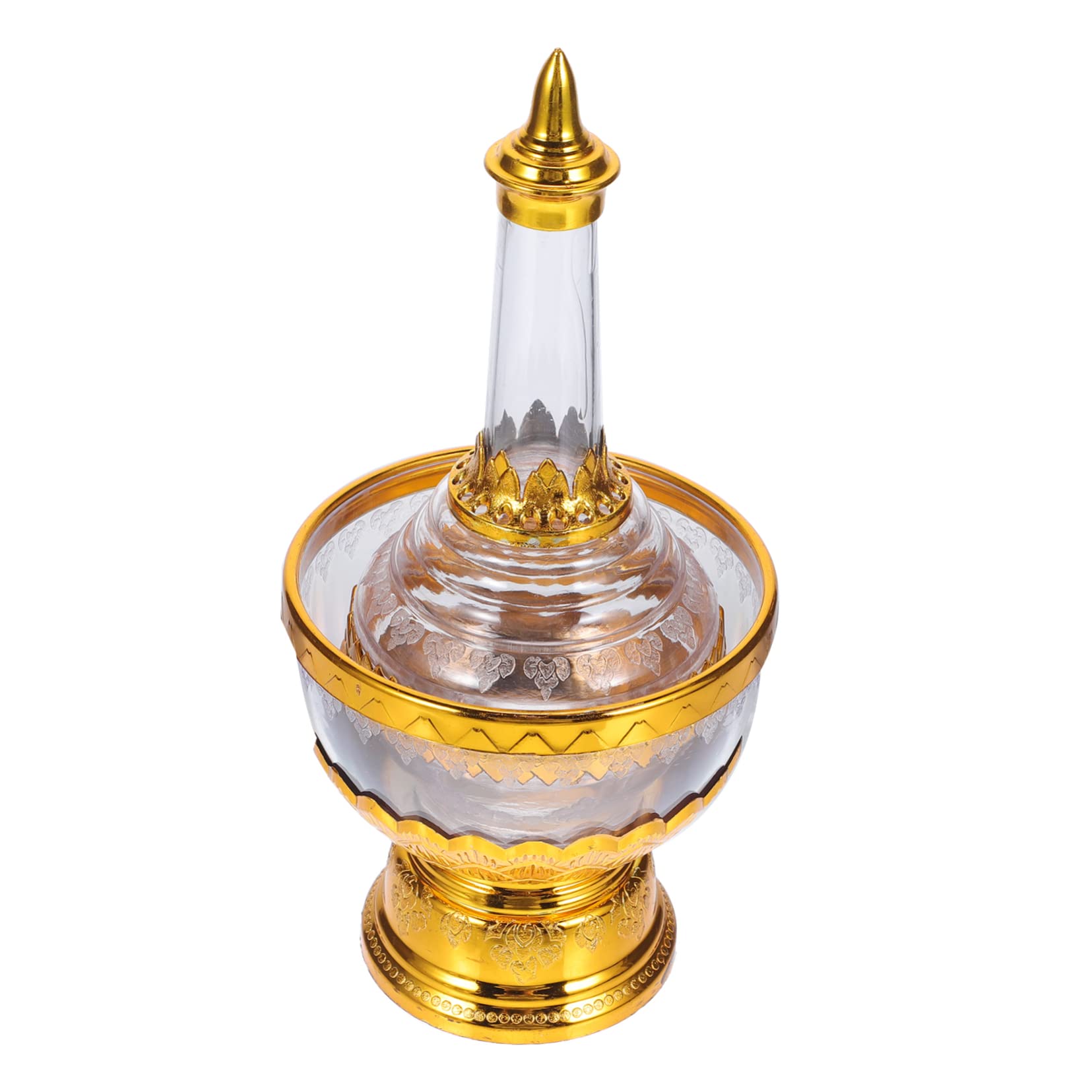 3 Sets Wasserversorgungsbecher, Tropfflasche, heiliger Becher, Fengshui-Klangschale, Feng Shui-Anbetungsschale, Tempel, Kupferschale, Meditationsschale, thailändisches Opfertablett, Kunststoff, Messin