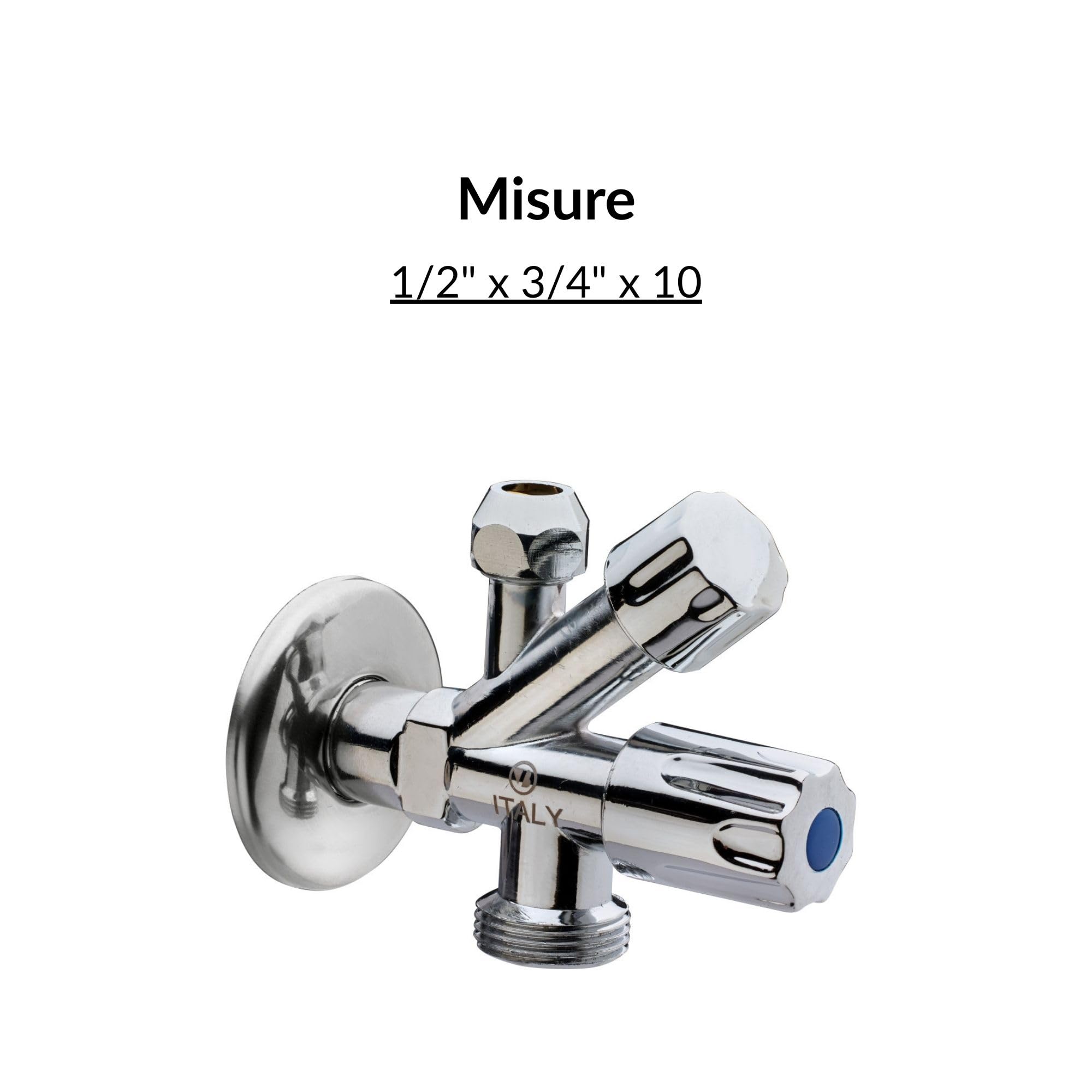 Rubinetto doppio attacco per lavatrice e lavastoviglie | Attacco 1/2" x 3/4" x 10 | Rubinetto doppio comando 2 vie | uso domestico per lavatrice e lavastoviglie - 2