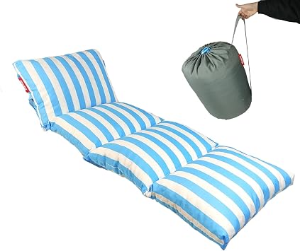 XPERMATE Pofuduk  ezlong Minderi 180x60x12 cm  antal   ezlong Yata  Su  tici UV Dayan ml   izgili Mavi