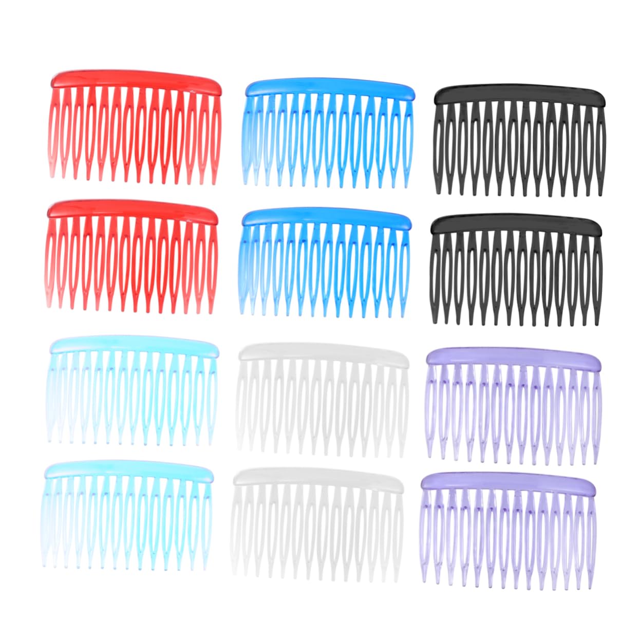 SHERCHPRY 12Pcs Vintage Colorful Plastic Side Hair Combs for Women Decorative Hair Accessories with Twisted Teeth for Everyday Styling and Updos