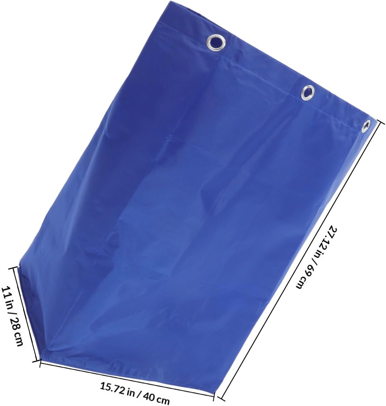 IMIKEYA Heavy-Duty Janitorial Trash Bag for Cleaning Cart, Thickened Blue Canvas Housekeeping Bag with Grommets, Multipurpose Replacement Cleaning Pouch for Commercial Cleaning Staff