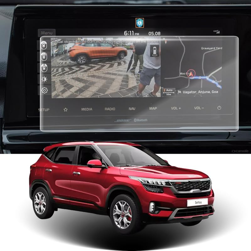 Image of Car Screen Protector for Kia Seltos |2019 - Running| - 10.25 Inch, Anti-Scratch, Easy Installation, Clear Touchscreen Guard, Infotainment System Protection (Not a Tempered Glass)
