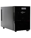 Koolatron 6 Bottle Wine Fridge – Freestanding Wine Cooler with Glass Door, 0.6 cu ft (16 L) Beverage Can Refrigerator, Digital Temperature Control, Ideal for Red, White & Sparkling Wine, Champagne