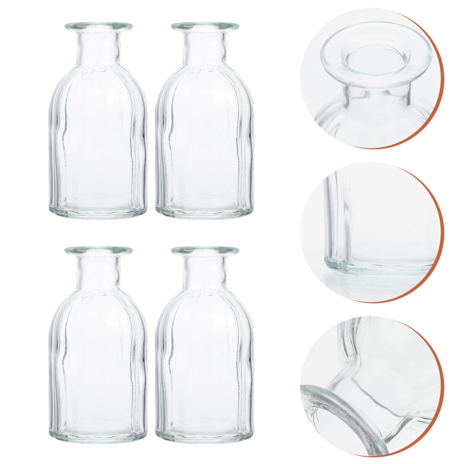 Vase Hydroponique Mini 4 Pcs en Verre pour Fleurs, Décoration