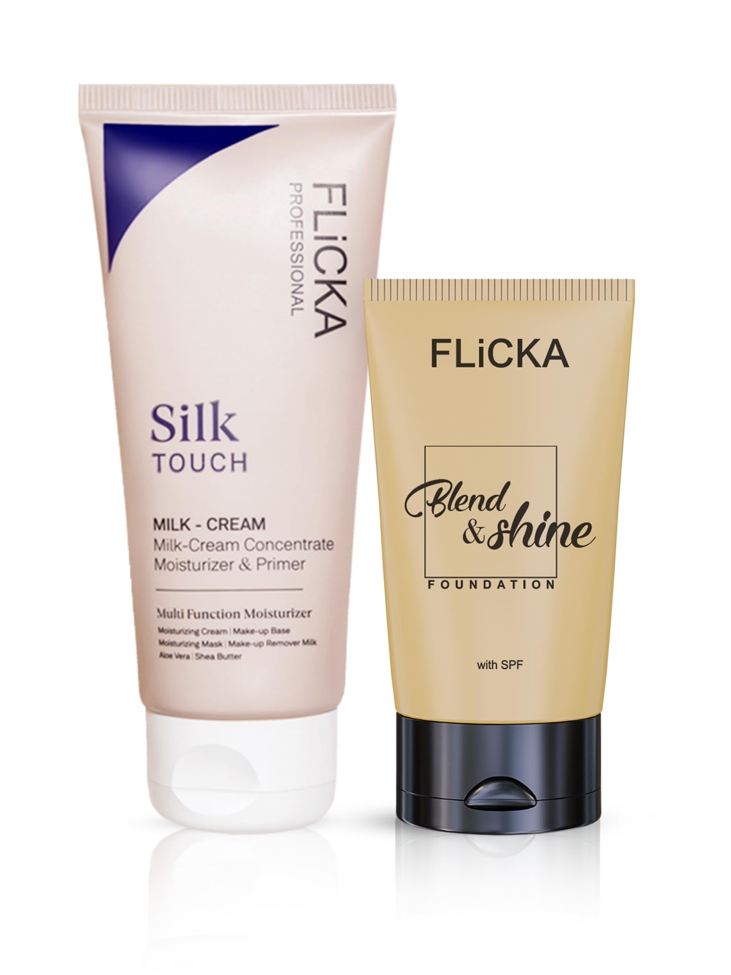 FLiCKA Makeup Kit | Blend & Shine Liquid Foundation 30ML (Beige) | 3 In 1 Silk Touch Primer Moisturiser and SPF (Sun Protection Formula) 60ML | Make up Combos-image-34