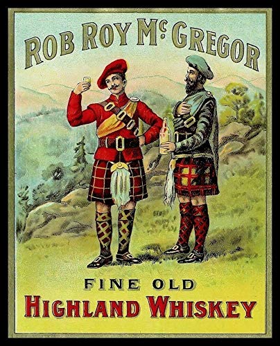 GEDSING Â ROB Roy Mc Gregor Whiskey Vintage Style AD TIN Sign Wall Plaque Pub BAR Decor Pub Club Cafe bar Home Wall Art Decoration Poster Retro 8x12 Inches