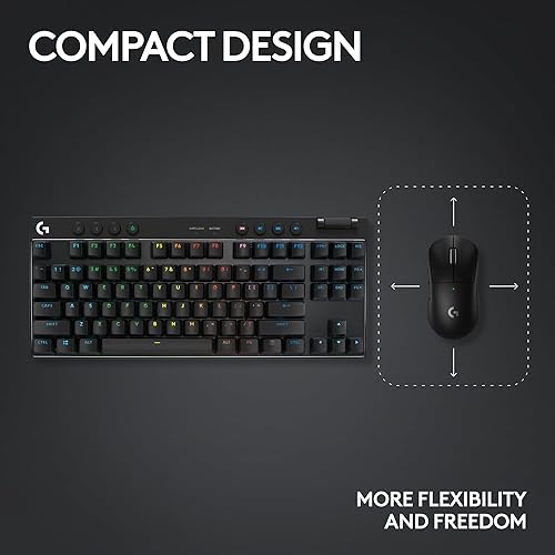 Miniatura 7 de Logitech G PRO X TKL LIGHTSPEED - Teclado inalámbrico para juegos, diseño ultraportátil sin teclas, LIGHTSYNC RGB, teclas PBT, interruptores Clicky