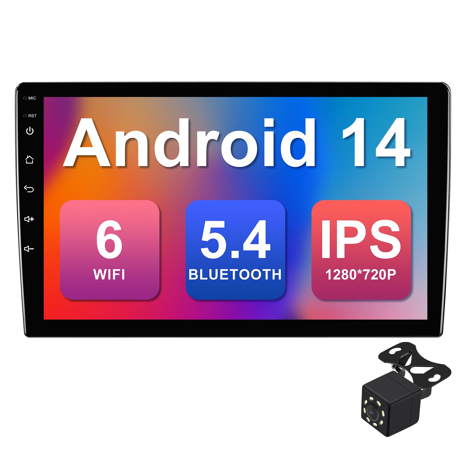 Amazon.com: 4Core+64G 10.1-inch Android 14 Car Stereo IPS