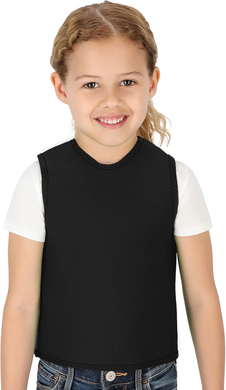 Tweens Gilet a compressione sensoriale per bambini, comodo per autismo, ADHD, SPD, calmante, traspirante, aderente, regolabile, leggero, per bambini