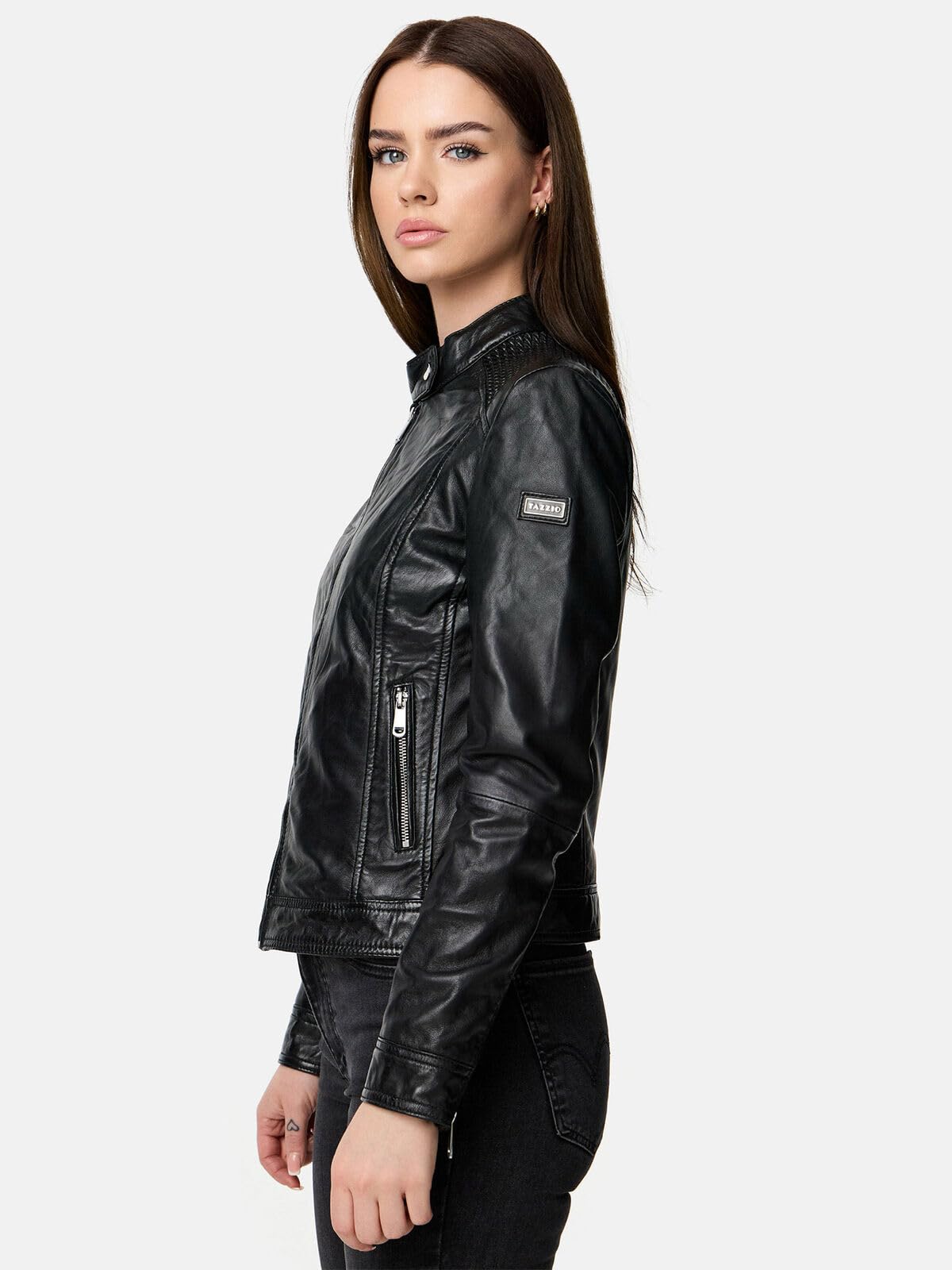 Tazzio Kurtka skórzana damska skórzana kurtka prawdziwa skóra Biker Look F520
