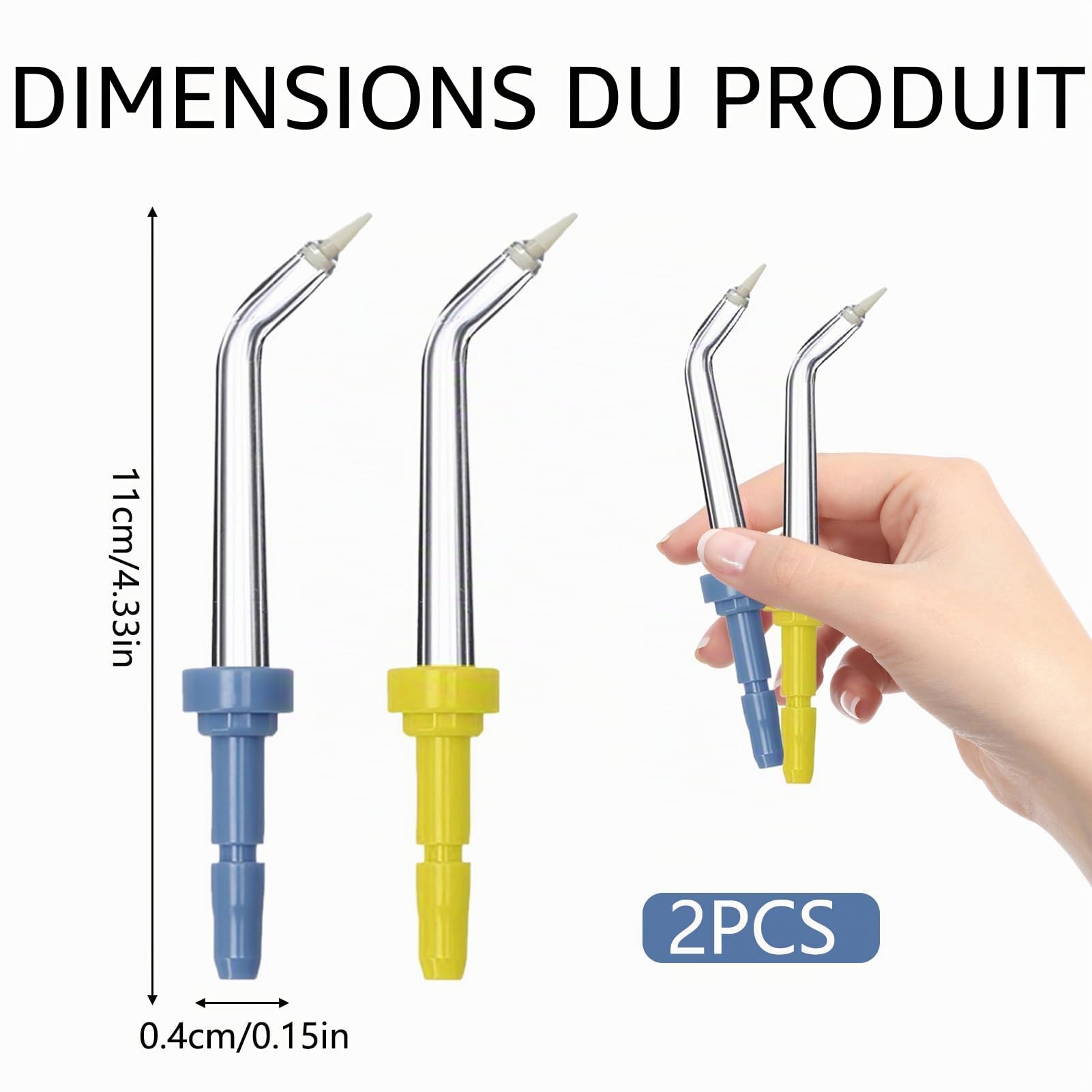 2 embouts de rechange pour Waterpik hydropulseur dentaire - Têtes de rechange pour enlever la plaque parodontale - Outils de nettoyage dentaire