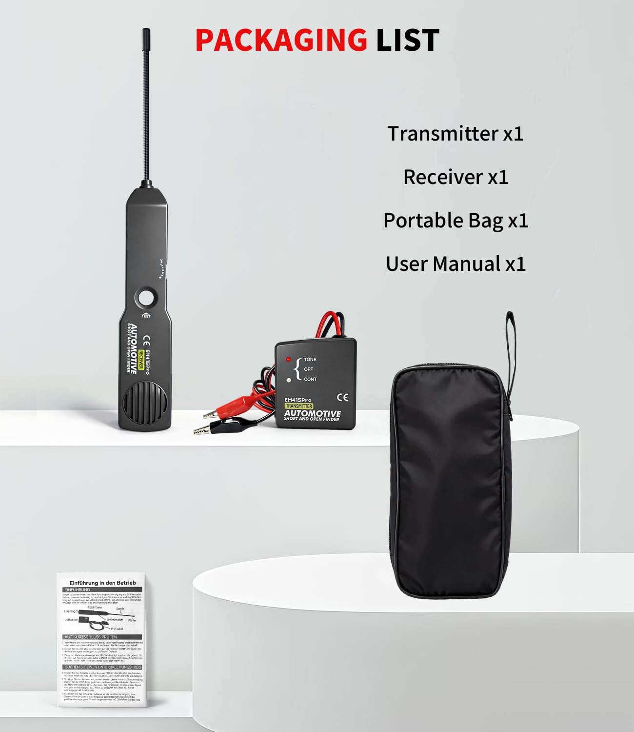 EM415Pro Kabelsucher – Fehler- und Kurzschlussdetektor für die Kfz-Elektrik, VEHLIVE 6–42 V DC-Schaltkreistester, Kfz-Sicherungsdetektor, Fehlersonde, Kabelsucher für Auto, Boot und Anhänger