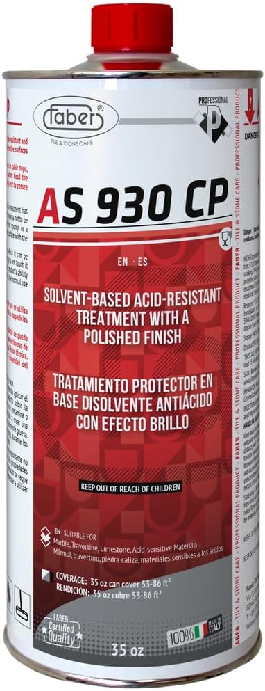 AS 930 CP Solvent-Based Stain-Resistant Etch-Resistant Treatment (1L) with Polished Finish for Acid-Sensitive Materials
