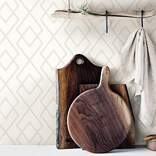 Chesapeake 3115-12423 Blaze Trellis Wallpaper, White #TOP1