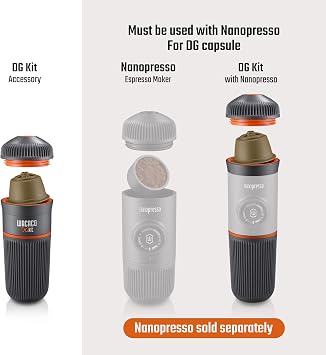 WACACO DG Kit, Accessory for Nanopresso Compatible with DG Coffee Capsules, Perfect for Traveling, Camping or Office Use