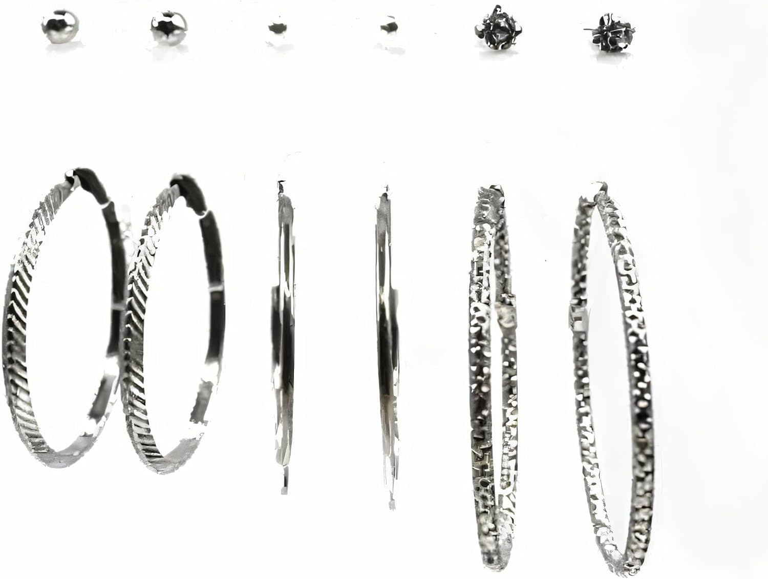 IDB Bulk Boho Earrings - 3 Pairs of Stud and 3 Pairs of Hoop Earrings - 6 Styles Included - Get A Perfect Pair of Earrings for Every Occasion