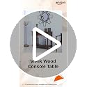 Image of Solid Sheesham Wood Console Table for Living Room | Entryway Hallway Sofa & Fish Tank Table with Drawer & Shelf Storage | Walnut Brown Finish
