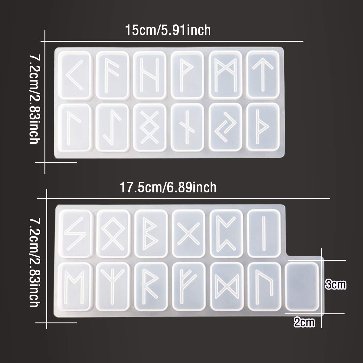 Moules En Silicone Pour Runes En Résine - 2 Moules (25 Symboles) - Pour Pendentifs Et Bijoux DIY