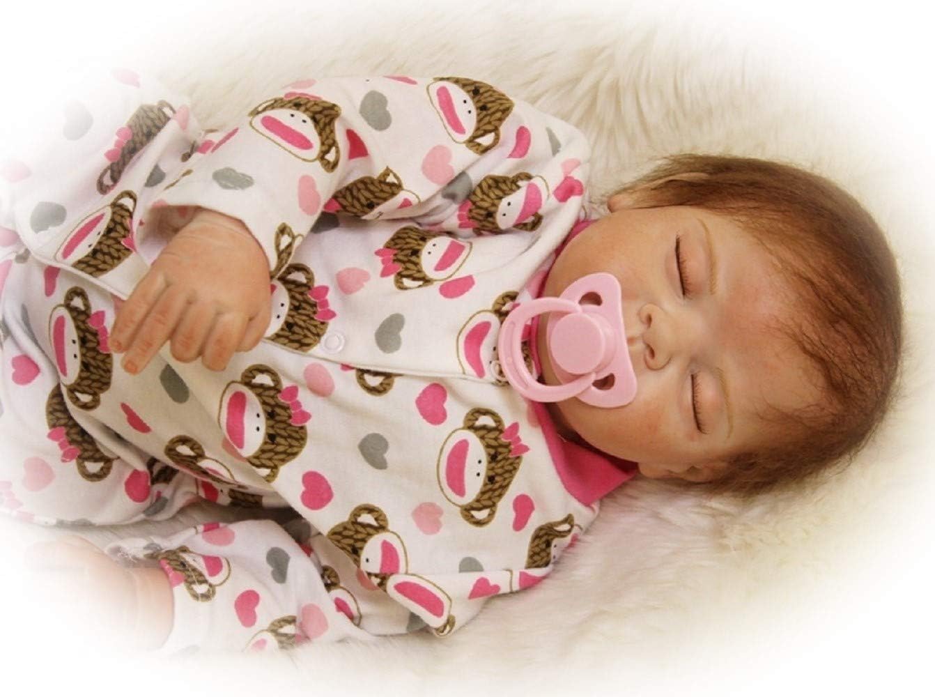 Scnbom 20inch 50cm Bambole Reborn Femmina Silicone Bambola Vere Toddler Maschio Che sembrano Originali bambolotti Chiudi gli occhi