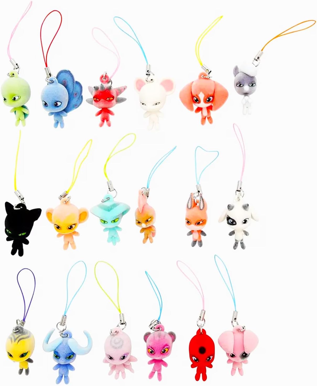 Miraculous Ladybug Kwami Mini Figures Blind Bags Set - 3 Pack Surprise Bags Bundle with Flocked Kwami Figures for Collectors Plus Sticker | Miraculous Ladybug Party Favors, Supplies