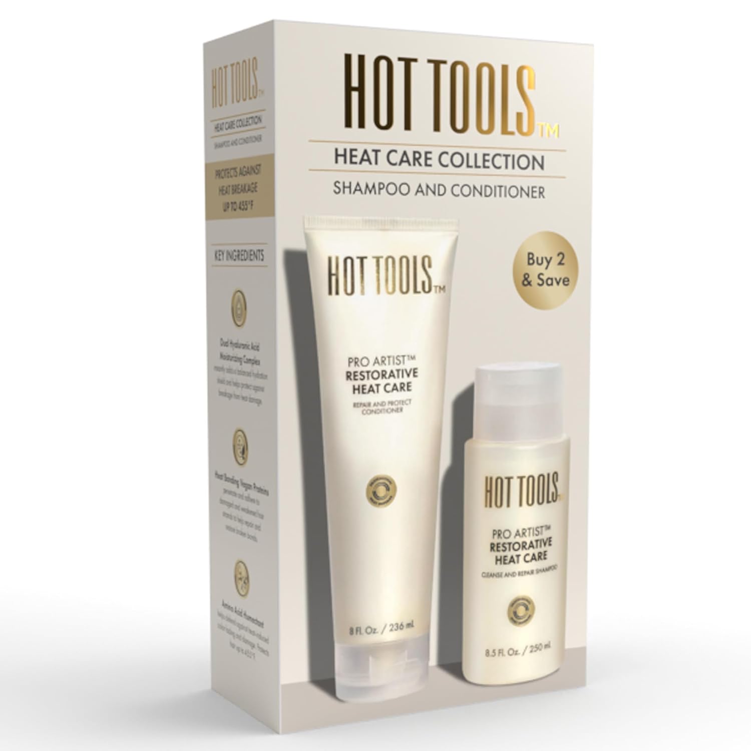HOT TOOLS™ Pro Artist Heat Protection Shampoo and Conditioner Set | Cleanse, Repair and Strengthen Heat-Styled Hair - Image 7