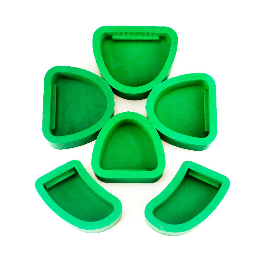 6pcs Dental Silicone Plaster Model Former Base Molds Impression Material Mould