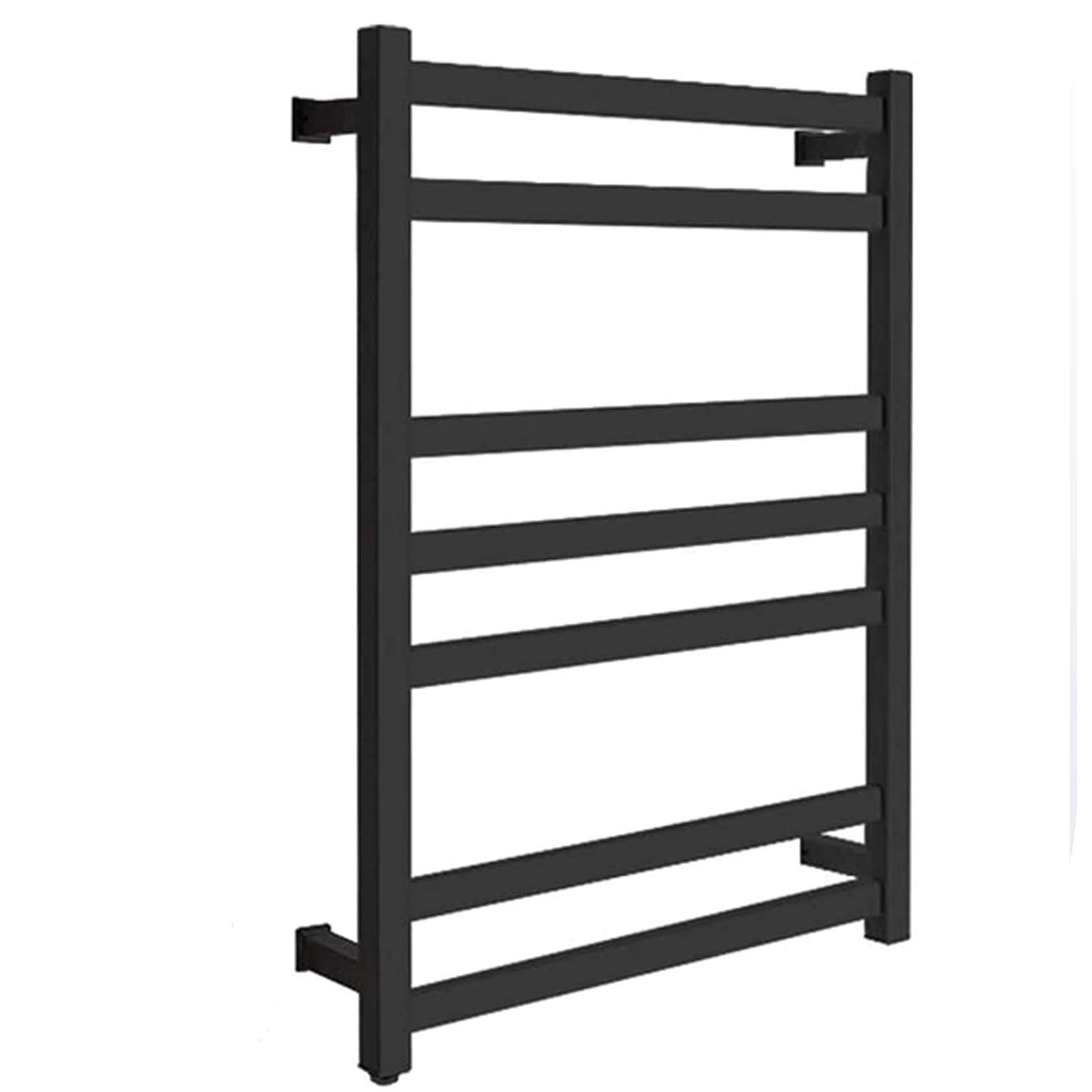 Toallero eléctrico de acero inoxidable 304 negro con radiador de pared y estante superior