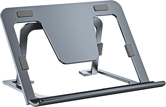 Tablet Stand Adjustable & Foldable, Slim Portable Aluminum Tablet Holder for Desk, Compatible with iPad Pro/Air/Mini, Samsung Tab, Surface Pro, Kindle Fire 7-13" Gray