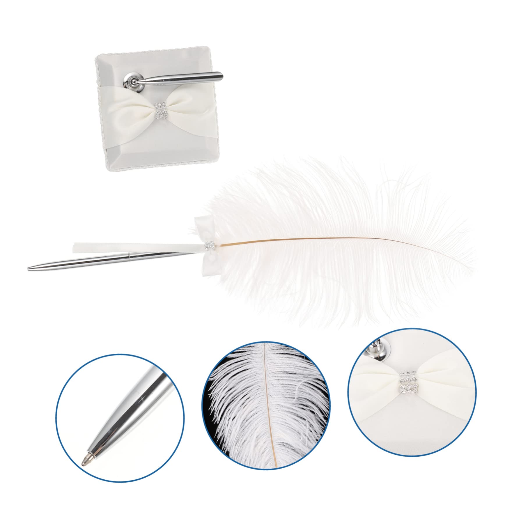 Artibetter Stift Weißer Halter Hochzeit Gästebuch Brautdusche Bräutigam Signieren Braut Straußentinte Graviert Hochzeitsschild Stift Hochzeit Gästebuch Hochzeitsstifte Für