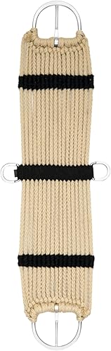 Rayon - Cincha de caballo de 17 hebras, circunferencia antideslizante con hebilla plana, suministros de equitación occidental, color bronceadonegro