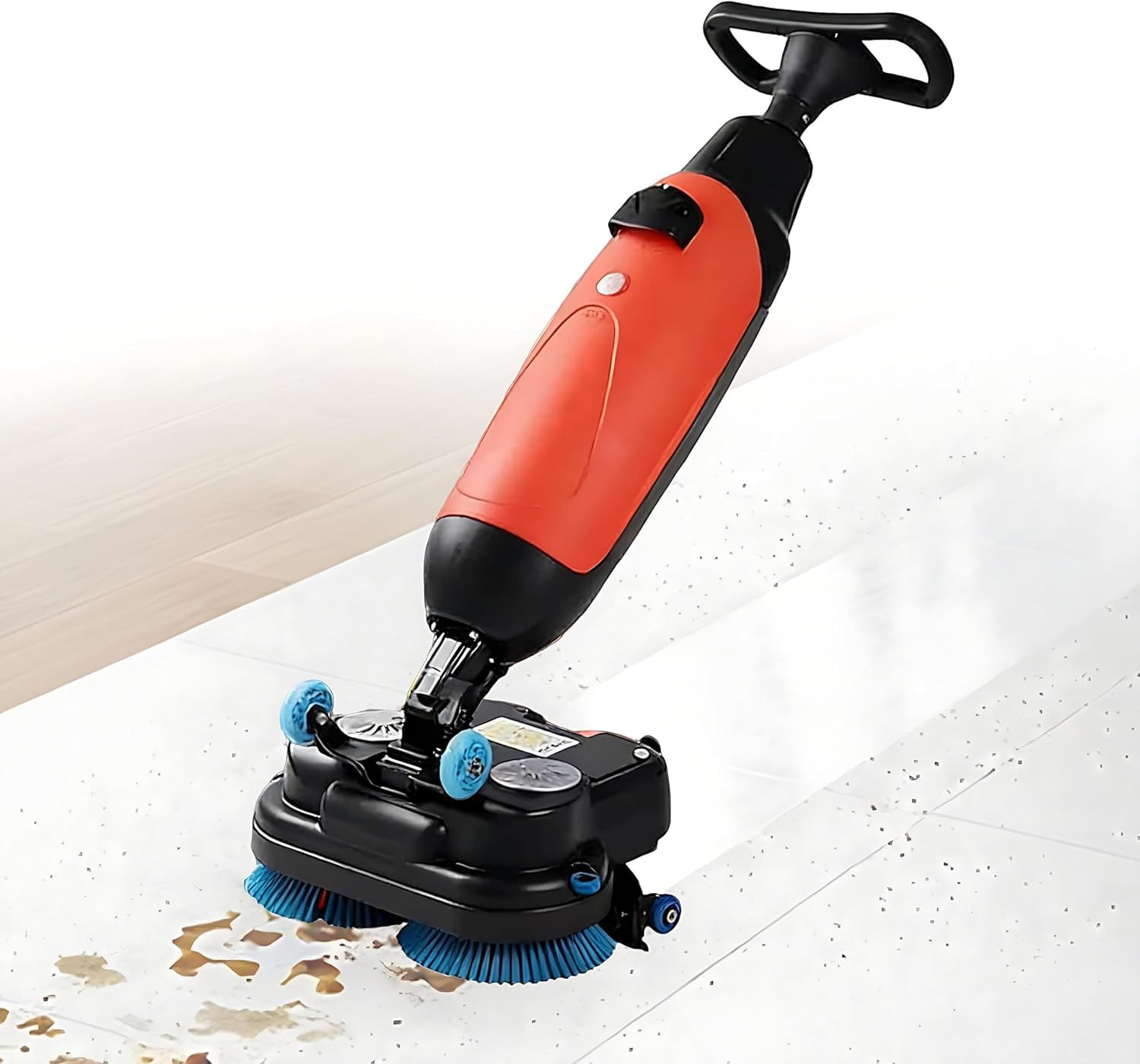 Limpiador de pisos, limpiador de pie con cabezal giratorio de 360°, ancho de limpieza de 43 cm, tanques de 4,5 L y 7,5 L para oficinas, escuelas, baños