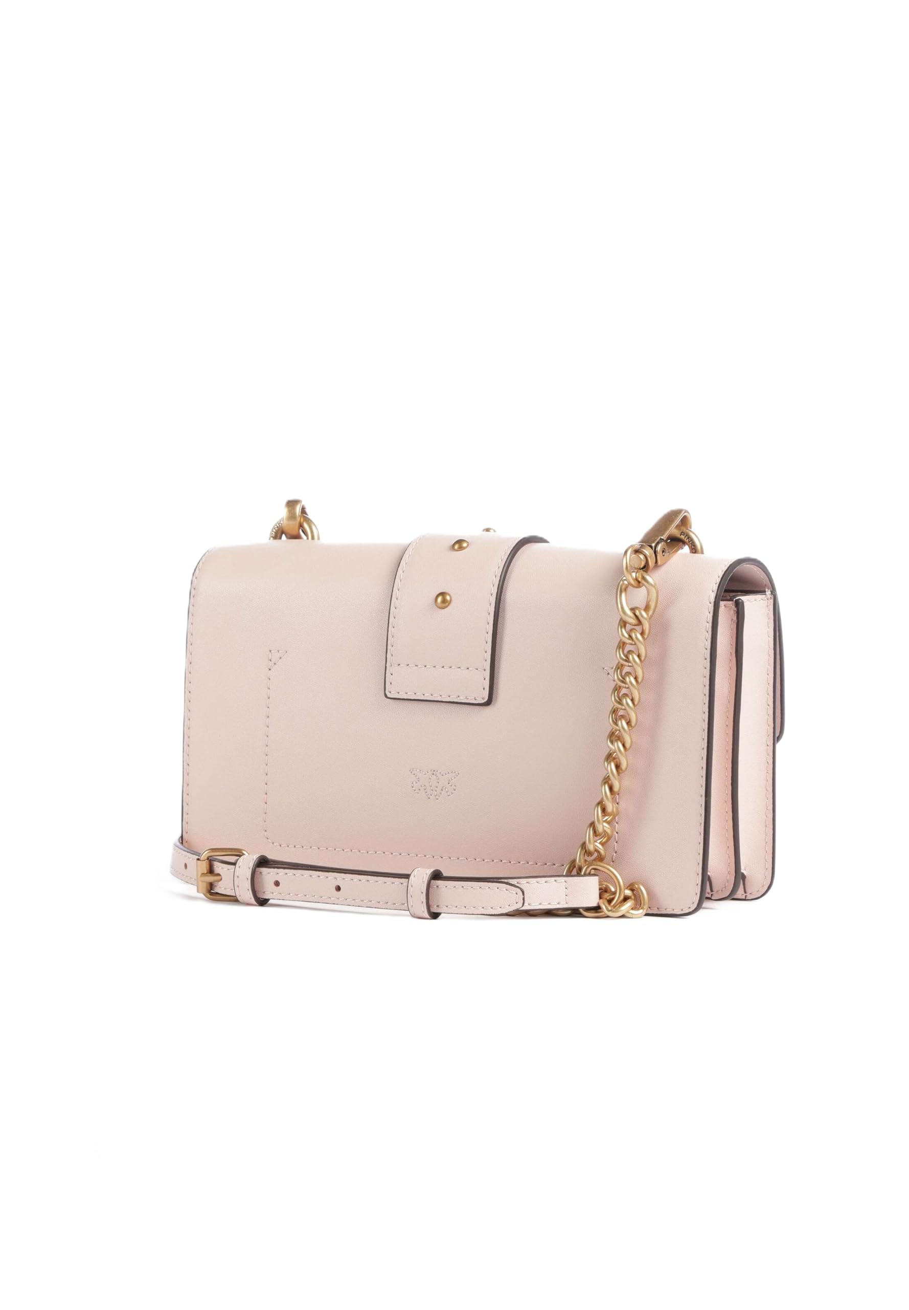 Pinko Love One Mini bolso de hombro de cuero desnudo