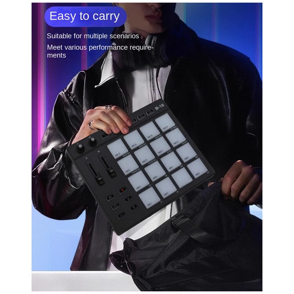 B16 MIDI Keyboard Percussion Pad – para producción musical, controlador de DJ, organizador, fácil de usar y duradero