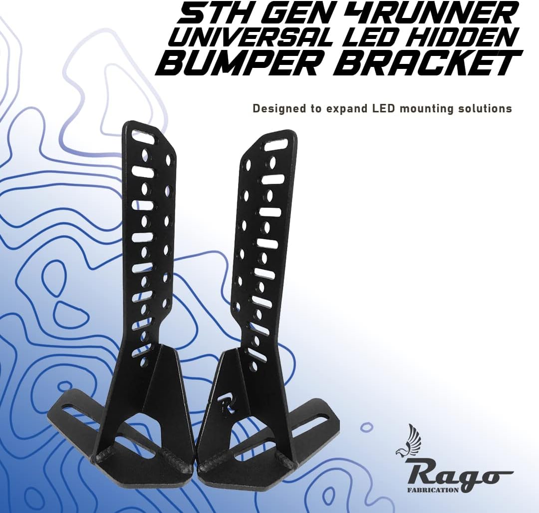 Rago Fabrication Universal LED Hidden Bumper Bracket for 2014-2024 5th Gen Toyota 4Runner | Combine with Rago Mounting Plate | Fit Most 30-32" Single and Dual Row LED Bars | Made in The USA