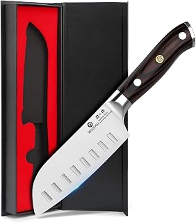 imarku 5 Inch Santoku Knife - Ultra Sharp Japanese High Carbon Stainless Steel Chef Knife with Ergonomic Pakkawood Handle
