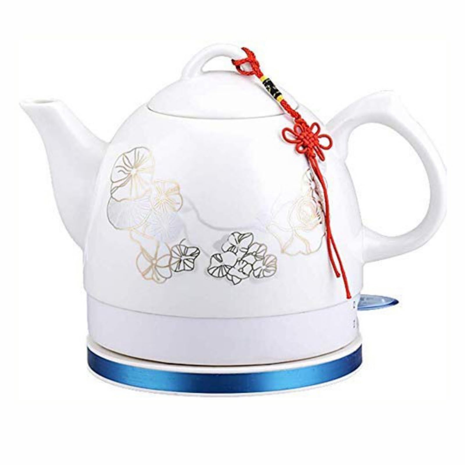 MYUYEE Soup Pot Kettles,Ceramic Electric Kettle Cordless Water Teapot, Teapot-Retro 1L Jug, Coffee, Soup, Oatmeal-Removable Base, Voluntary Power Off, Boil Dry Protection