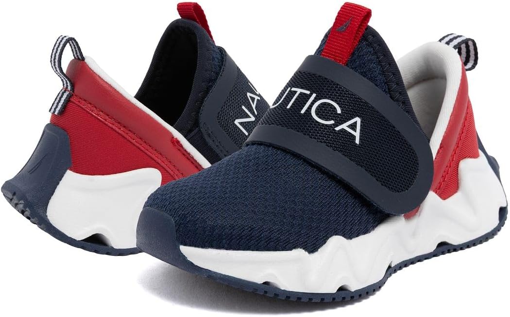 Nautica Kids Fashion Sneaker Athletic Running Shoe with Easy Strap for Boys and Girls Toddler and Little Kid