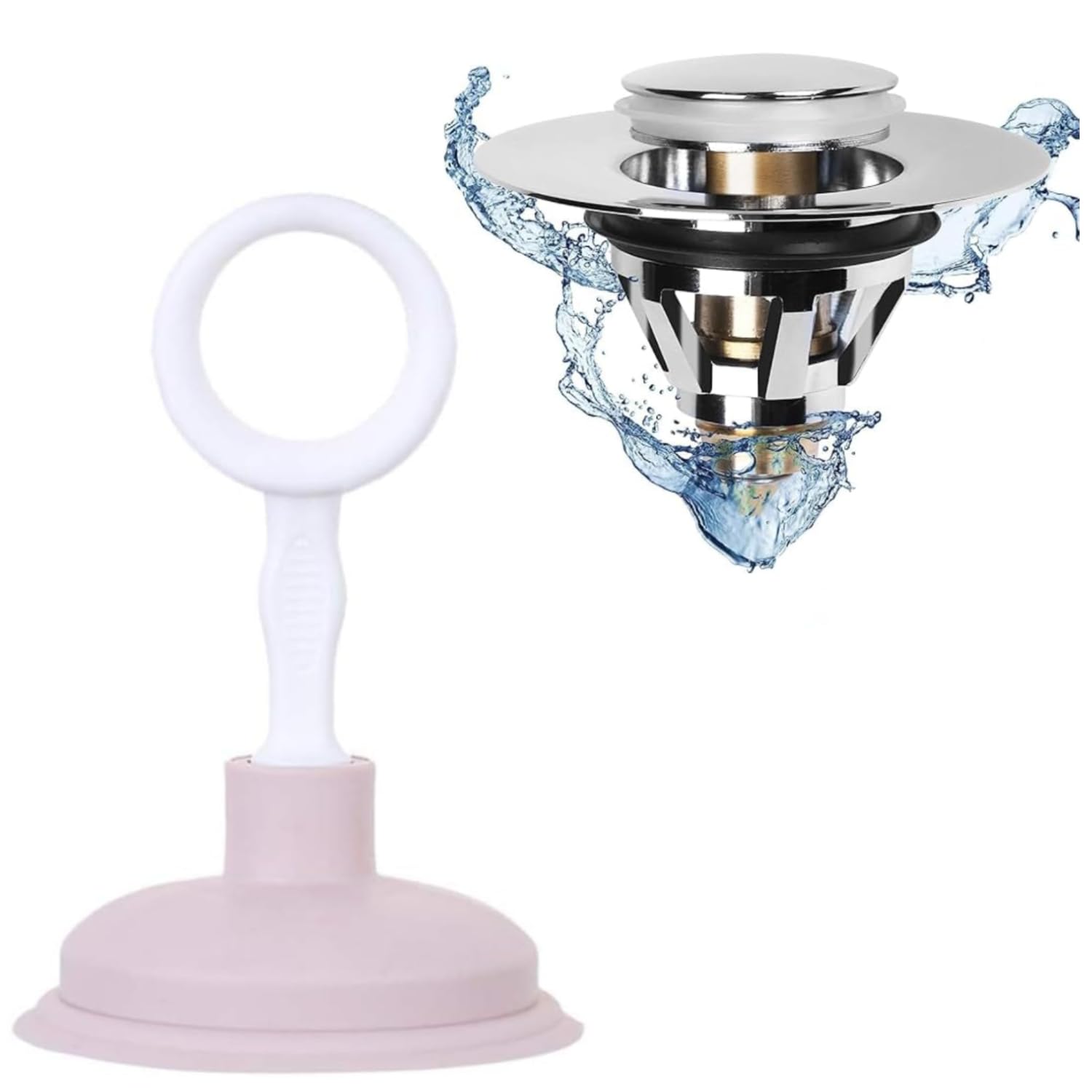 Prostuff.in® Multipurpose Pipeline Sewer Dredge Suction Vacuum Pump Plunger With Bathroom Sink Stopper Basin Floor Drain Catcher Wash Basin Sink Hole Kitchen Bathtub Bathroom MultiColor 2 Pcs (B0DHP5XD9F) Amazon Price History, Amazon Price Tracker