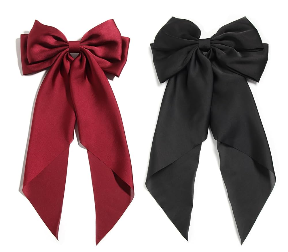 ヘアアクセサリー SILK SATIN BOW HAIR CLIPE Amazon.com : Satin Bow Hair Clips for Women, Silkly Satin