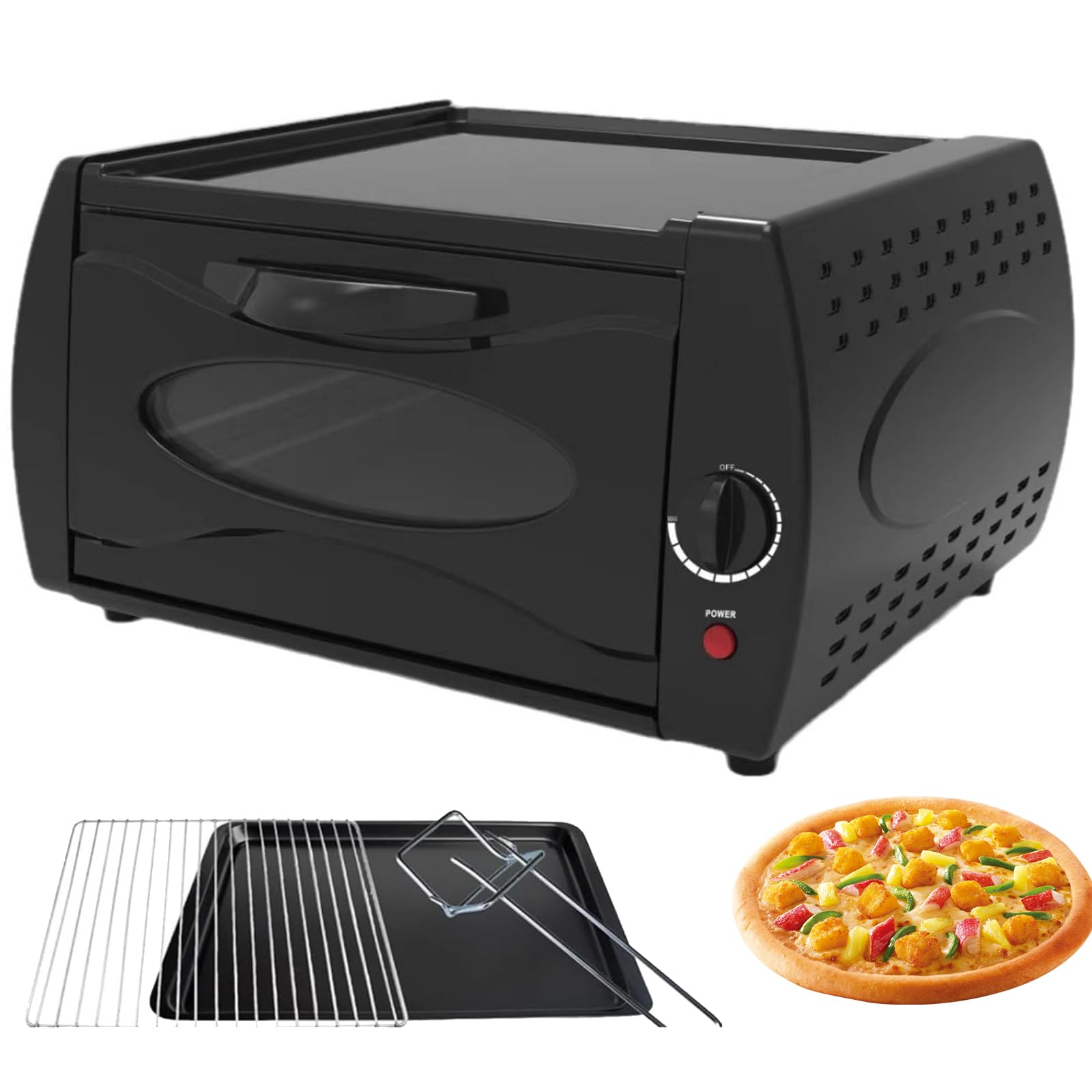 Electric Tandoor Oven & Pizza Maker with Adjustable Temperature, Disk Clamp & Pizza Peel, Ideal for Chapati, Roti, Naan, Lahmacun & Manakish