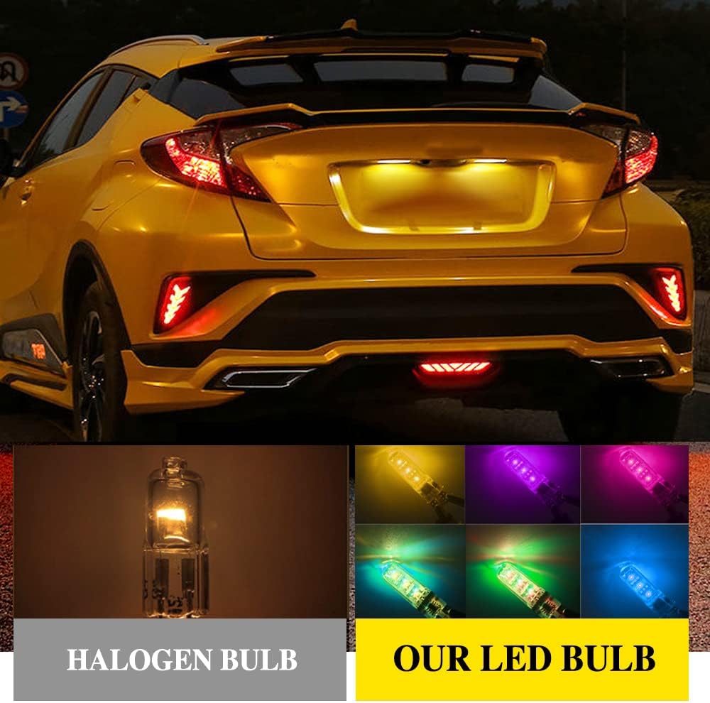 Car T10 RGB LED Bulb Width Light with Remote Control W5W 194 168 2825 Strobe Light 16 Colors 5050 Wedge Replacement for Car Interior Map Dome Door License Plate Light Reading Lights (30PCS)