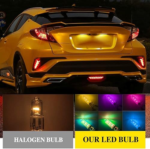 Miniatura 6 de Bombilla LED T10 RGB para automóvil con control remoto W5W 194 168 2825, luz estroboscópica de 16 colores, repuesto de cuña 5050 para mapa interior