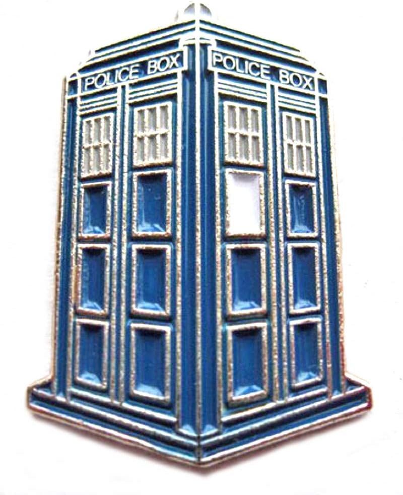 Amazon.com: Metal Enamel Pin Badge Time Lord Tardis Blue Police Box ...