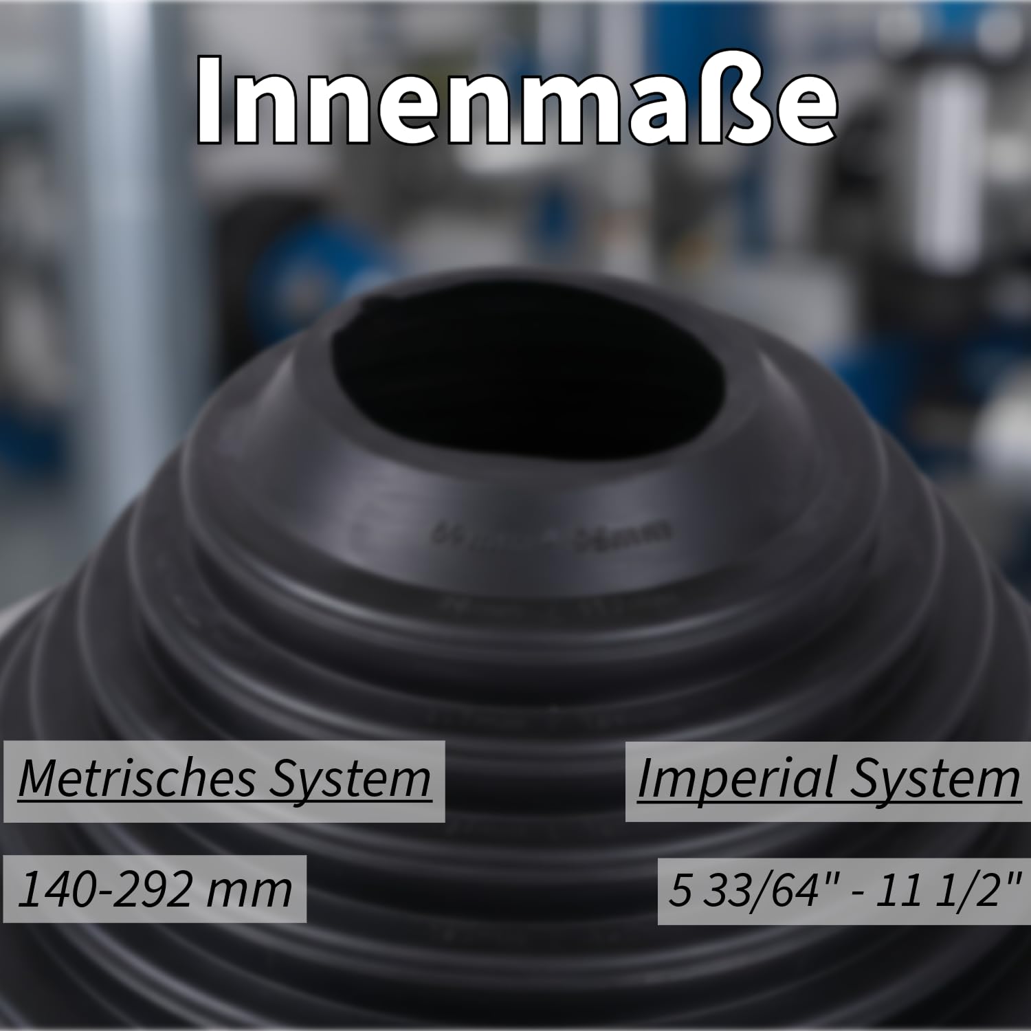 SILISTO EPDM Rohrmanschette - Rohrdurchmesser 140-292 mm - Dachdurchführung, Mauerdurchführung, Rohrabdeckung, Gummimuffe für Rohre - flexibler quadratischer Aluminiumrahmen