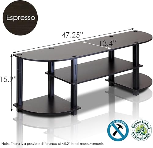Miniatura 3 de Furinno Turn-N-Tube - Estante multiusos de fácil montaje Pino ámbar/Negro, Negro, Mármol sintético café/marrón., Columbia Nogal/Negro, Mármol