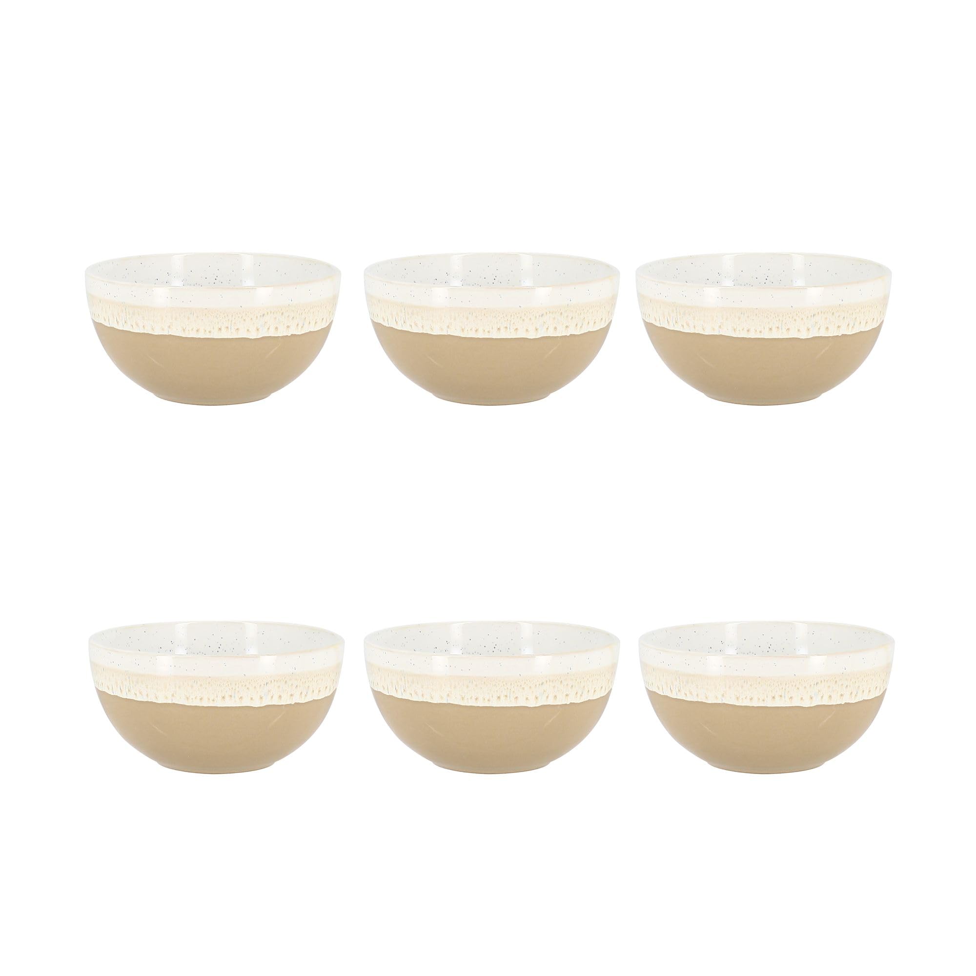 NOVASTYL - Lot 6 bols riga beige 57cl en grès - 2414143