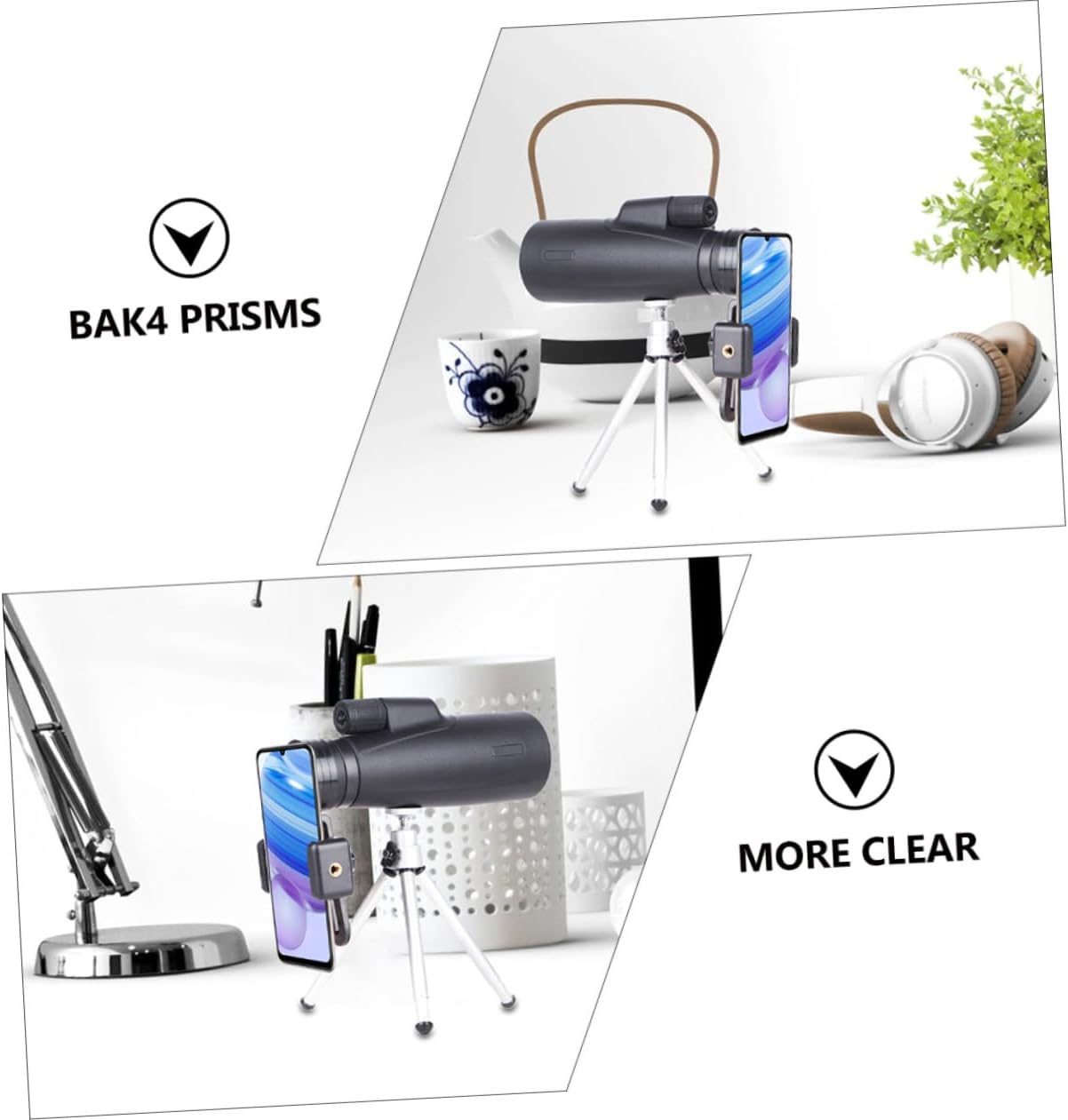 Waterproof 12x50 High Definition Monocular Telescope with Tripod for Outdoor Camping, Bird Watching, and Smartphone Photography